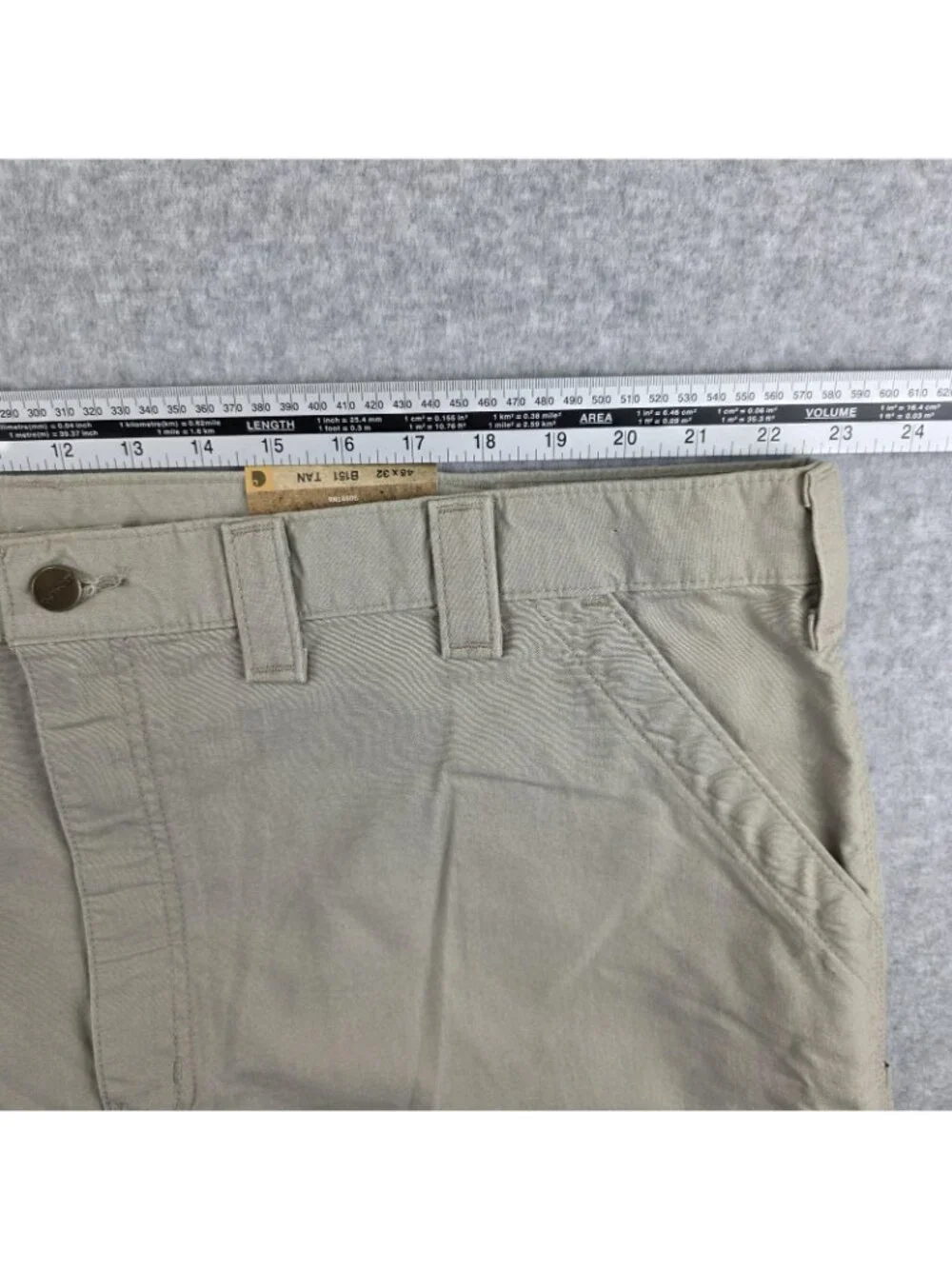 Carhartt Pants Mens 46x32 Beige Original Fit Carpenter Dungaree Work Pants NWT